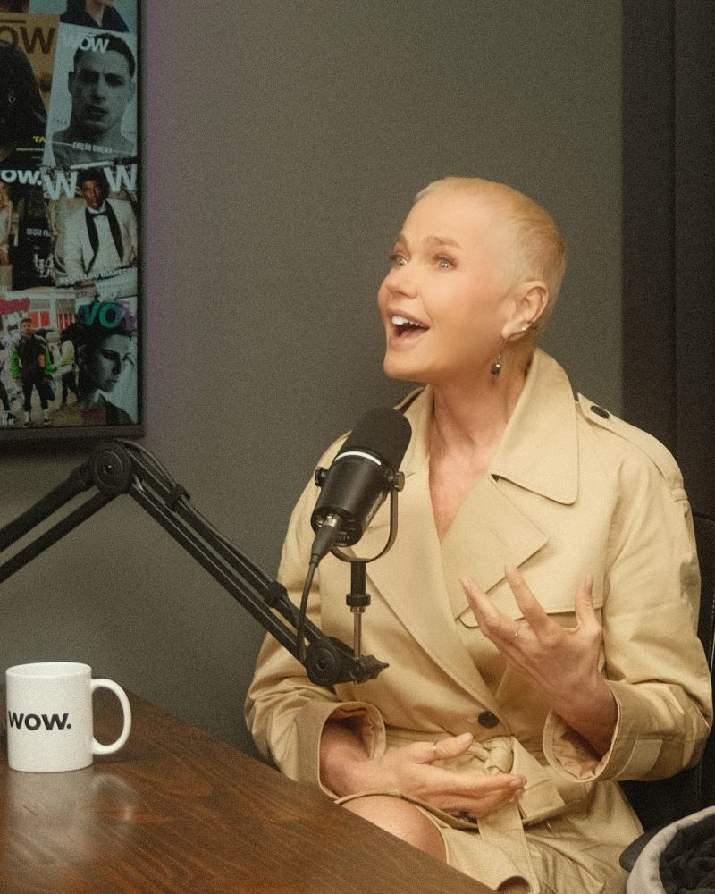 Xuxa Meneghel gravando podcast no Studio CB. Estúdio de gravação frequentado por celebridades no Rio de Janeiro.